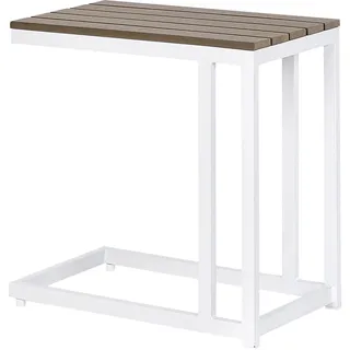 Beliani Beistelltisch 60 x 35 x 59 cm Hellbraun/Weiß