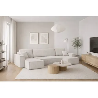 kaiser möbel Eckcouch Cord U-Form 3-Sitzer Beige