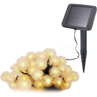 esotec Solar Deko-Lichterkette mit 30 Pusteblumen Blumen wetterfest 102185 - Weiß, Schwarz