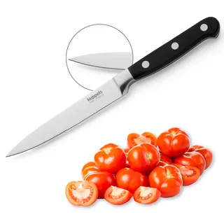 Kuppels SOLID Tomatenmesser Wellenschliff 12,5 cm Klinge, Gezahntes Gemüsemesser aus Chrom Vanadium Stahl, Extra Scharfes Küchenmesser mit ergonomischem Griff für Tomaten und weiches Obst & Gemüse