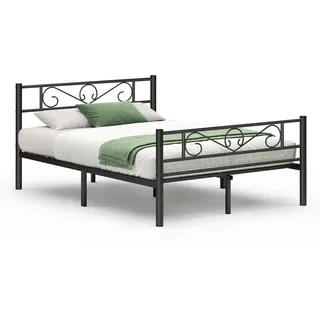 VASAGLE Boxxx Metallbett, Schwarz, Metall, 140x190 cm, in verschiedenen Größen erhältlich, Schlafzimmer, Betten, Einzelbetten