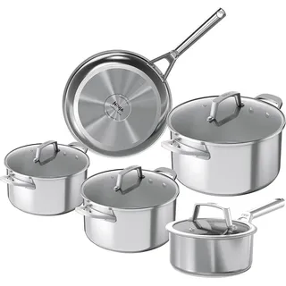 Ninja ZEROSTICK C65000DE 5-teiliges Topf- und Pfannen-Set Edelstahl - Silber