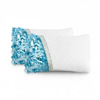 EGO Home Kopfkissen 40x80 cm 2er Set mit zerkleinertem Memory-Schaum, Nackenkissen für Rückenschläfer & Bauchschläfer, Memory Foam Kissen 80x40cm, 2 Stück Seitenschläferkissen mit Waschbarer Bezug