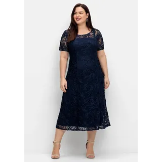 Sheego Abendkleid »Abendkleid mit dekorativen Zierborten«, mit dekorativen Zierborten, blau