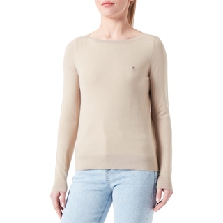 Tommy Hilfiger Damen Pullover Strickpullover, Beige (Beige), M