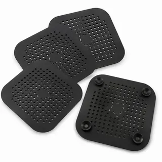 Mulbijeo Haarsieb Dusche, 4 Stück, Silikon, Abflusssieb Dusche, Einfache Reinigung und Anbringung, Haarsieb Waschbecken, Geeignet für Badabläufe, Schwarz