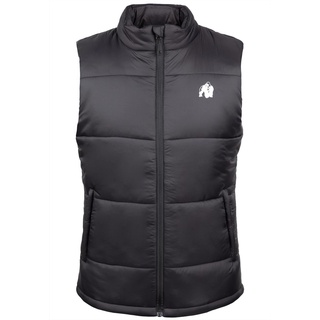 Gorilla Wear Irvine Puffer Vest Schwarz Fitness Weste Herren Stepmuster (DE/NL/SE/PL, Alphanumerisch, S,