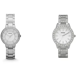 Fossil Womens Watch Virginia, 30mm case Size, Quartz Movement, Stainless Steel Strap & Damenuhr Jesse, 34 mm Gehäusegröße, Quarzwerk, Edelstahlarmband