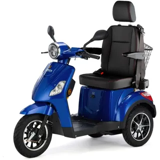 VELECO Draco Elektromobil - Kapitänssitz mit hoher Rückenlehne - 800W - Alarm - Fernbedienung - Seniorenmobil - 3-Rad Mobilitätsroller (Blau) - Blau