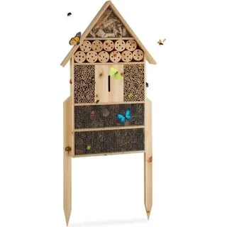 Insektenhotel XL 82x51x13.5cm (LxBxH) aus Naturmaterialien für Bienen, Schmetterlinge & Marienkäfer