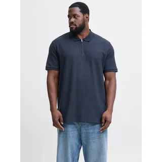 Jack & Jones PlusSize Jack & Jones Austin Zip Plus Size Kurzarm-poloshirt - Navy Blazer / Classic - 4XL