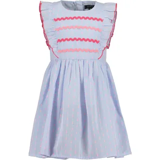 Sommerkleid BLUE SEVEN "Kleid", Mädchen, Gr. 122, blau (5100, mittelblau), 100% Baumwolle, normal, Rundhals, Kleider Sommerkleid