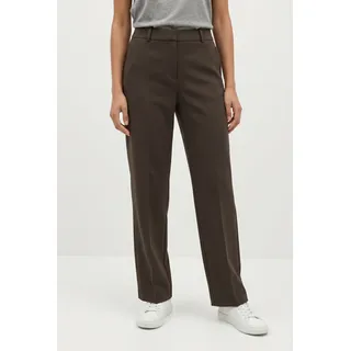 Anzughose COMMA, Damen, Gr. 46, N-Gr, braun, Web, Obermaterial: 63% Polyester, 32% Viskose, 5% Elasthan, unifarben, normal lang, Hosen Anzughose, mit Viskose und Stretch