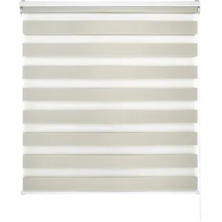 Blindecor Lira doppelrollo - duo rollo tag und nacht Beige - 160 x 180 cm (Breite x Länge) | Stoffgröße 157 x 175 cm | Fensterrollo zebra