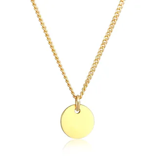 ELLI PREMIUM Halskette Plättchen Coin Münze Basic 375 Gelbgold 45
