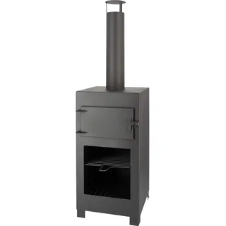 Esschert Design Terrassenofen mit Pizzaofen Schwarz