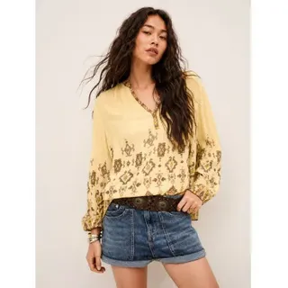BA&SH für Damen. 1E26ZATO Bluse Zato gelb (34), Lässig, Viskose, Langarm
