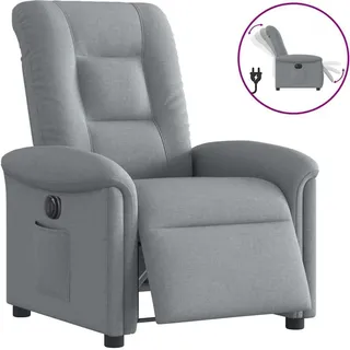 vidaXL Relaxsessel Elektrisch Hellgrau Stoff - Grau