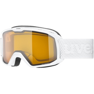 Uvex elemnt LGL - Skibrille für Damen und Herren - konstrastverstärkend - vergrößertes, beschlagfreies Sichtfeld - white/lasergold lite-clear - one size