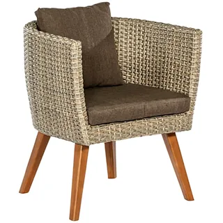 Merxx Gartensessel Imperia 69 x 59 x 69 cm 2 St. beige inkl. Kissen