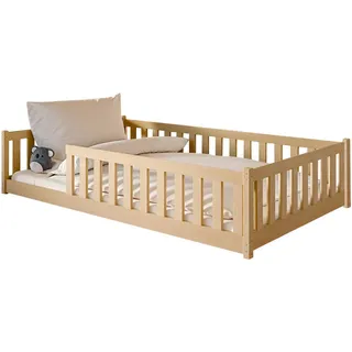 Kids Collective Jugendbett Bodenbett 120 x 200 cm Kiefer massiv natur beige