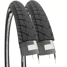 Ecovelò Unisex – Erwachsene Reifen 26x1.75 (47-559) Slick Straßenreifen schwarz für Citybike 2 26 x 1.75, Einheitsgröße