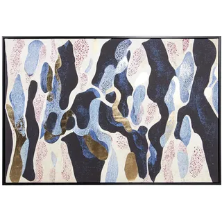 DRW Abstraktes Leinwandbild mit schwarzem Holzrahmen in verschiedenen Farben, 122,6 x 82,6 x 4,3 cm