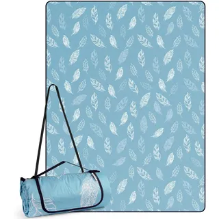 DEWUR Picknickdecke wasserdicht waschbar, Stranddecke Sandfrei XXL Campingdecke Strandmatte isoliert mit wasserdichter Unterseite (300 x 200 cm, Blau)
