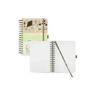 SIGEL Notizbuch mit Spirale Jolie® ca. DIN A5 blanko, braun, grün, rosa Hardcover 240 Seiten, 1 St.