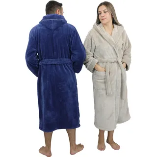 my home Unisex-Bademantel »Lillou«, (1 St.), kuschelig weicher Fleece, für Damen und Herren, XS-3XL, beige