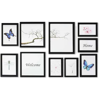 accent by nielsen Bilderrahmen Set 10 Stk., Schwarz, Außenformat: 81,5x55x2,5 cm