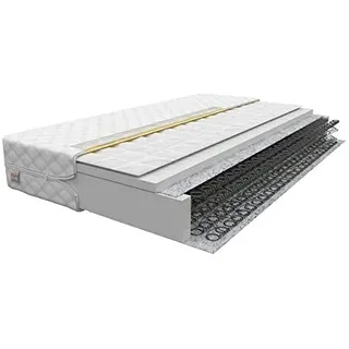 FDM Baby Natura 90 x 160 cm Bonellfederkernmatratze Buchweizen Matratze 14 cm Höhe Kindermatratze Härtegrad H3 (Mittelhart) Polyurethanschaum Bezug Zweiseitig Abnehmbar Waschbar