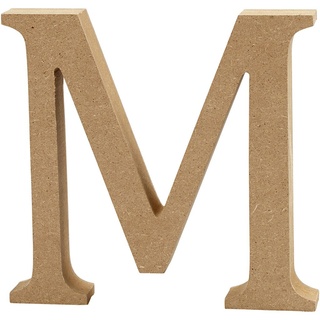 Creativ Deko-Buchstabe "M" aus MDF, 13 x 2 cm, Braun