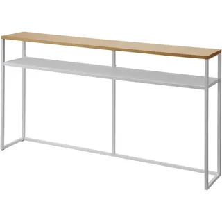 Yamazaki Tower Konsolentisch mit Regal 126 x 20,5 x 65 cm weiß