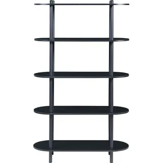 [en.casa] Bücherregal Øvre 139 x 80 x 30 cm Schwarz