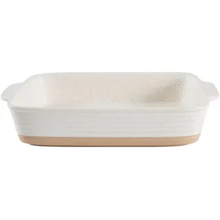 Homeware Profession. Auflaufform , Braun, Beige , Keramik , 1.84 l , rechteckig , 22.4x6.2x34 cm , Lfgb , backofengeeignet, mikrowellengeeignet , Kochgeschirr, Auflaufformen