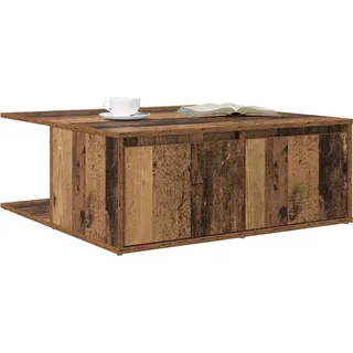 vidaXL Couchtisch mit Schubladen Altholz 80 x 80 x 31 cm Holzwerkstoff - Braun
