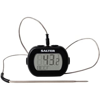 Salter 515 BKCR digitales küchenthermometer - Zwei Sensoren thermometer backen, ofenthermometer, Heißluft-Fritteusen-Sonde mit Edelstahl entwickelt, Braten, Grillen, Frittieren, schnell/genau