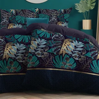 Dreamzie - 2-teiliges Bettwäsche Set 135x200 cm Dschungel-Muster – mit 2 Kissenbezügen 80x80 cm – Bettbezug aus 100% Mikrofaser – Oeko-Tex Zertifiziert – Ohne Schadstoffe