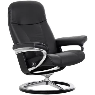 Stressless Relaxsessel Consul , Schwarz , Leder , Echtleder , Rindleder , Buche , Schichtholz , 82x102x72 cm , Lederauswahl, Stoffauswahl, Relaxfunktion , Wohnzimmer, Sessel, Ledersessel