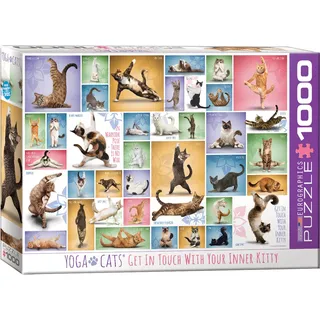 Eurographics 6000-0953 Yoga Cats, 1000 Teile Puzzle, Mehrfarbig