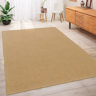 Teppich Wohnzimmer Jute Naturfaser Boho Stil Handgemacht Ethno Naturteppich Grösse 120x170 cm - Braun