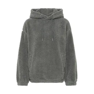 Kapuzenpullover OXMO "Kapuzenpullover OXBerina", Damen, Gr. XL, grau (castlerock), Obermaterial: 100% Polyester PES., Pullover Kapuzenpullover