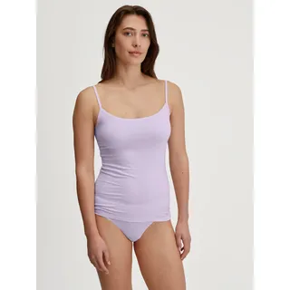 Unterhemd CALIDA "Natural Comfort", Damen, Gr. M (44/46), N-Gr, lila (orchid petal), Single Jersey, Obermaterial: 92% Baumwolle, 8% Elasthan, normal, Rundhals, Unterhemden Unterhemd, Baumwoll-Mix, Single Jersey Qualität, weich, elastisch, pillingarm