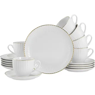 CreaTable Allegra Goldband Kaffeeservice 18-tlg. goldfarben