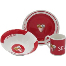 Sevilla Fußball Club, Frühstücksset, offizielles Produkt von Sevilla, Club, Rot und Weiß (CyP Brands)