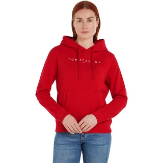 Tommy Jeans Damen Hoodie mit Kapuze, Rot (Deep Crimson), XXS