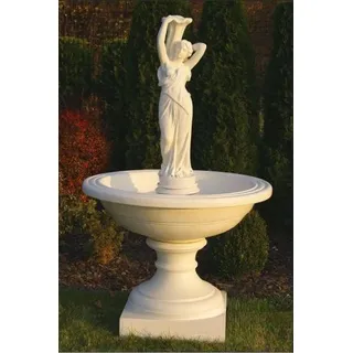 Zierbrunnen Springbrunnen Skulptur Brunnen Dekoration Garten Fontaine Teich Neu - Weiß