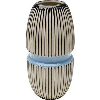 Kare Design Vase Calabria, Blau, Deko Vase, Blumenvase, Porzellan, handgearbeitet, Unikat, 31 cm (H)