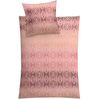 KLEINE WOLKE Tebas Rauten Baumwolle Pastellrose 135 x 200 cm + 80 x 80 cm